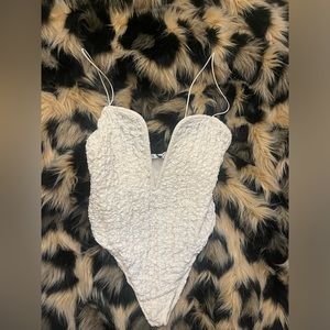 Low V Cream Zara Body Suit